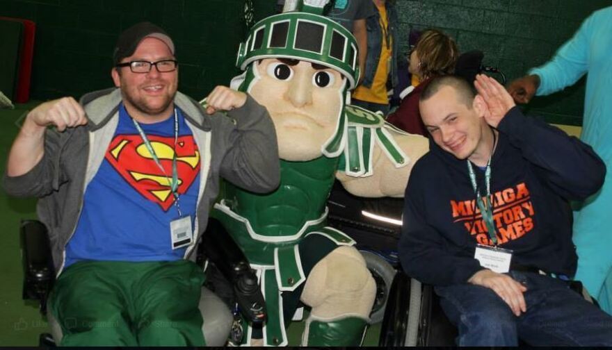 Cousins John Wirth (left) and Joe Wirth say they both lost greeter jobs in April at a Walmart in Troy, Mich.