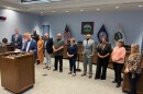 Roanoke Mayor Joe Cobb introduces members of the Hope and Home Task Force.