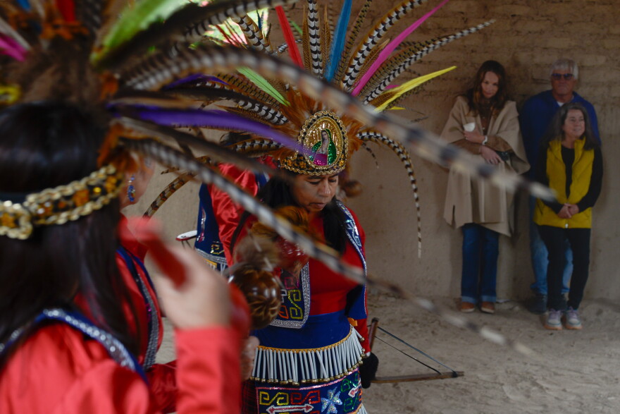 Guests watched as ornate Matachines from Presidio performed.