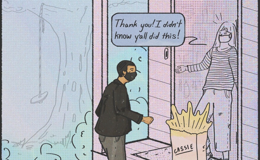 "I know the kids miss being at school, being present with their friends. Getting the books delivered from the library, they feel like they're still involved with the school."