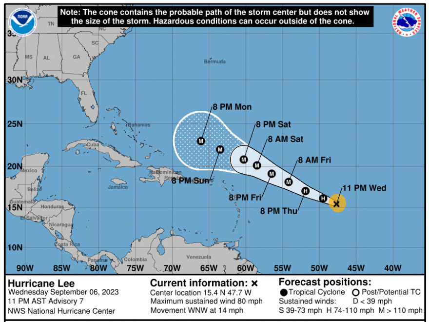 Projection Path Lee is a hurricane now and will be a 'major' storm soon — with 155 mph ...
