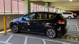 An electric vehicle charging at a charging station in a parking garage on the St. Louis University Campus. While EV fires are very rare, a Missouri S&T professor wants to know as much about the risk of fire as possible as electric cars and trucks become more prevalent.