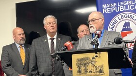 Rep. Jack Ducharme, a Republican from Madison who serves on the Legislature's budget-writing committee, calls for Maine to conform with recent federal tax changes during a State House press conference on Feb. 3, 2026.