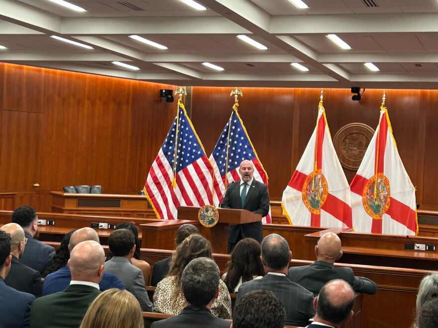CFO Blaise Ingoglia speaks during his swearing-in ceremony on Monday, July 21, 2025.