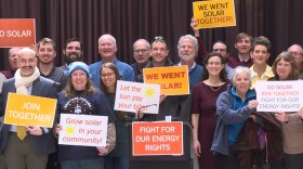 Hoosiers rallying for renewable energy policies at the 2019 Renewable Energy Day at the Statehouse.