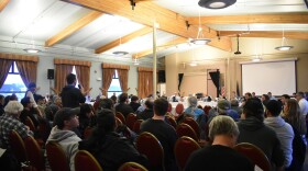 Darius Kasperzak delivers testimony at the January, 2020 Board of Fish meeting in Kodiak. (Photo by Kavitha George/KMXT)