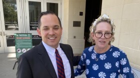 Groveland City Councilwoman Judith Fike, shown here with lawyer Anthony Sabatini after winning her reinstatement last month, lost the election for her District 4 seat on Tuesday.