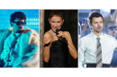 This combination of images shows performers, from left, Bad Bunny, Celine Dion, and Harry Styles. (AP Photo)