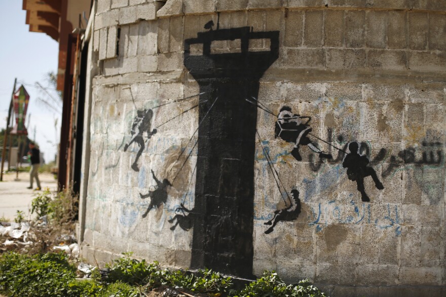 A mural on a wall in Beit Hanoun.
