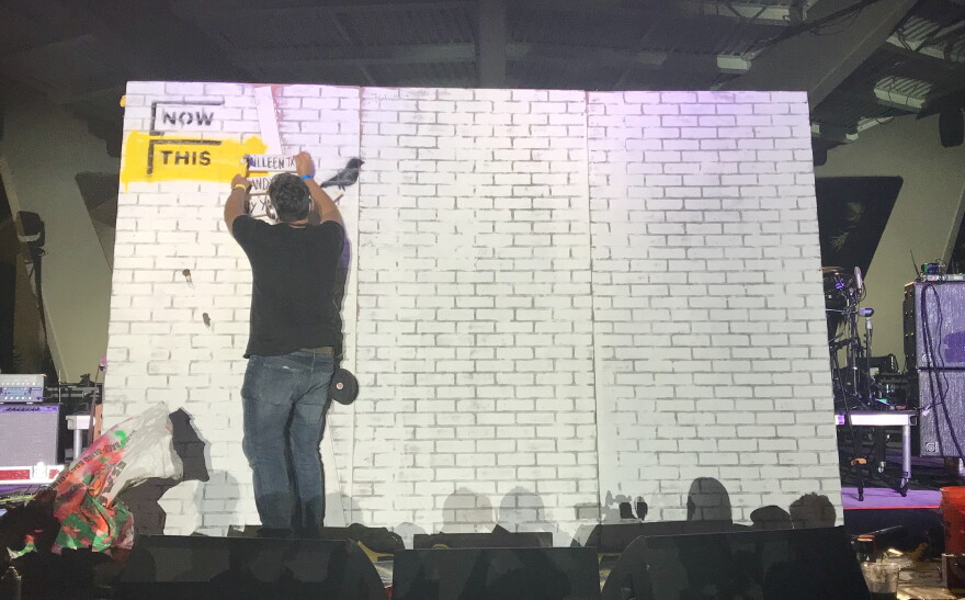 Manuel Oliver took to the Actions For Change Festival Sunday night and created a live art demonstration against gun violence.
