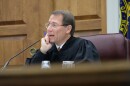Justice James Bassett during oral arguments.