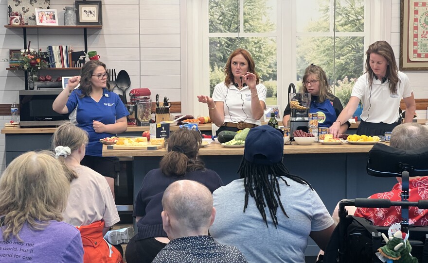Laura Sorg showed audience members a number of tools to help with difficult cooking tasks