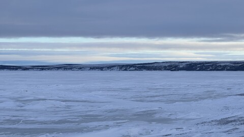 Ice on the northside of Kotzebue on Nov. 3, 2025.