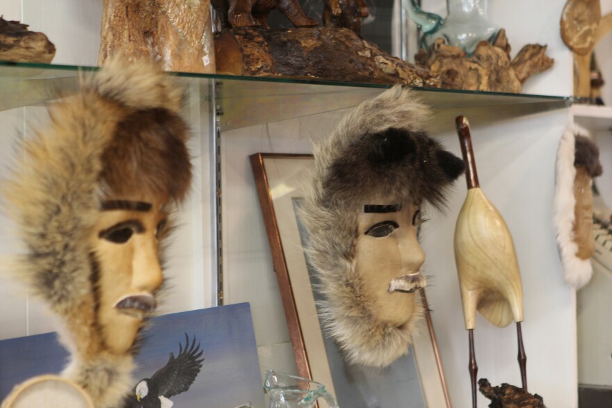 20191028-Masks-on-display-at-Arctic-Treasures-in-downtown-Anchorage.jpg
