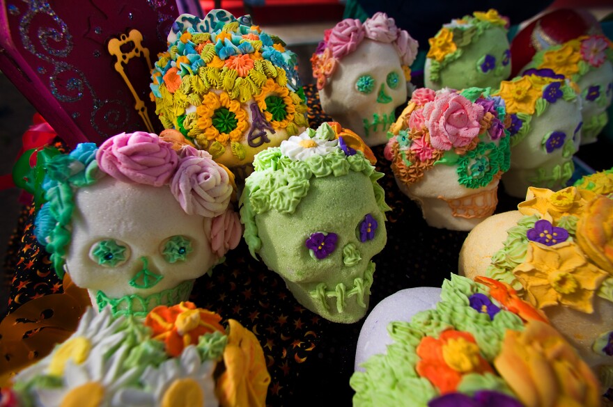 Sugar skulls: Elaborately decorated skulls are crafted from pure sugar and given to friends as gifts. The colorful designs represent the vitality of life and individual personality.