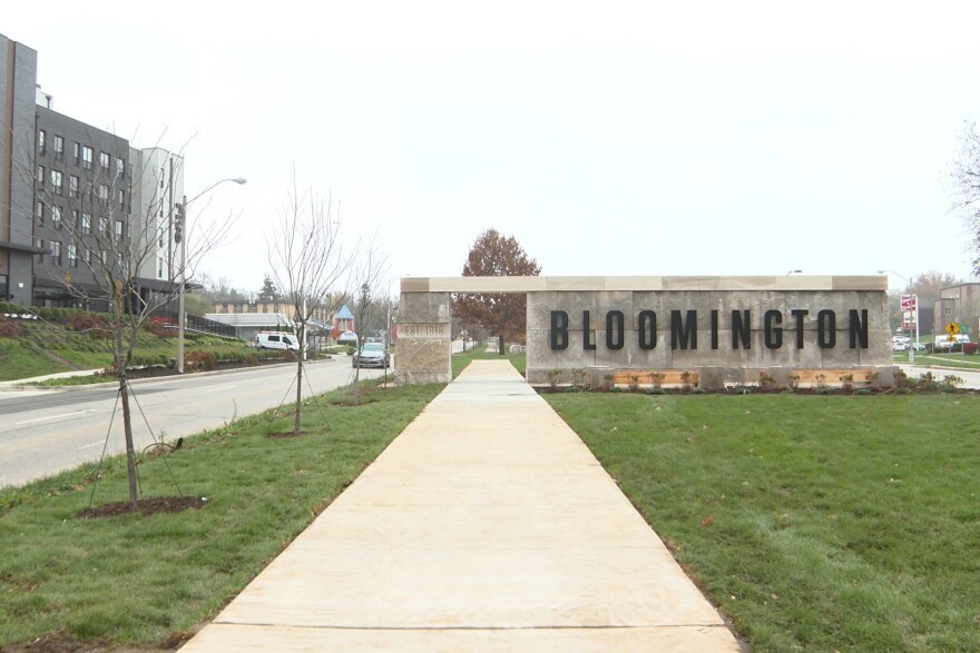 The new gateway at Miller-Showers Park.