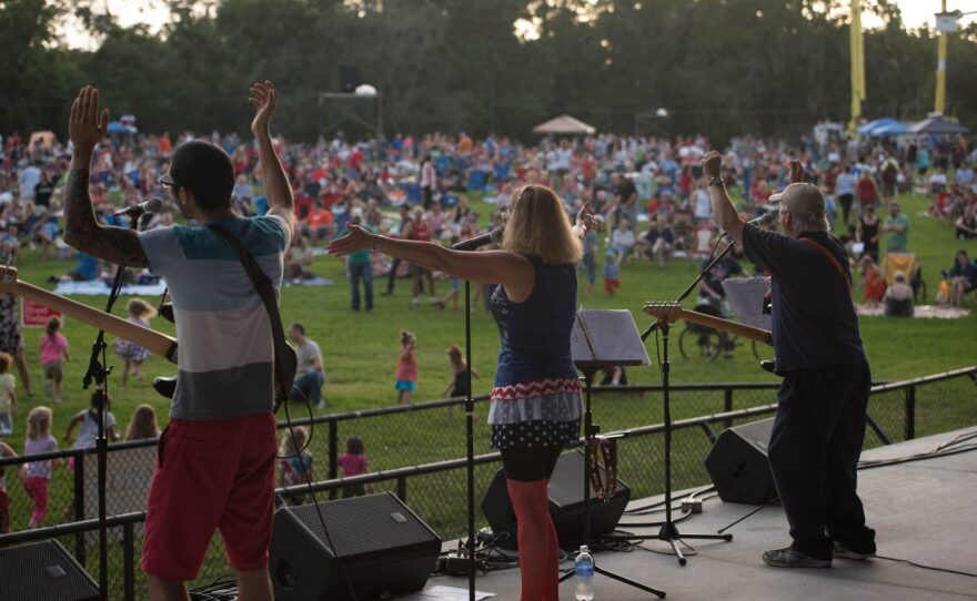 InCrisis brought a theme of Americana to their set. (Photo by Steve Johnson/WUFT News)