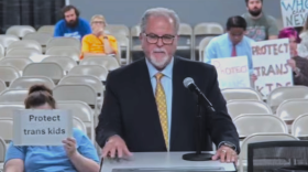 Richard Landau, an attorney who represents the Ann Arbor Public Schools in federal compliance matters, briefs the school board on the response to a written notice of noncompliance sent by the U.S. Department of Education