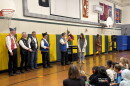 Mary Riggs accepts her award at a Twin Oaks Elementary School assembly, Sept. 30, 2026.