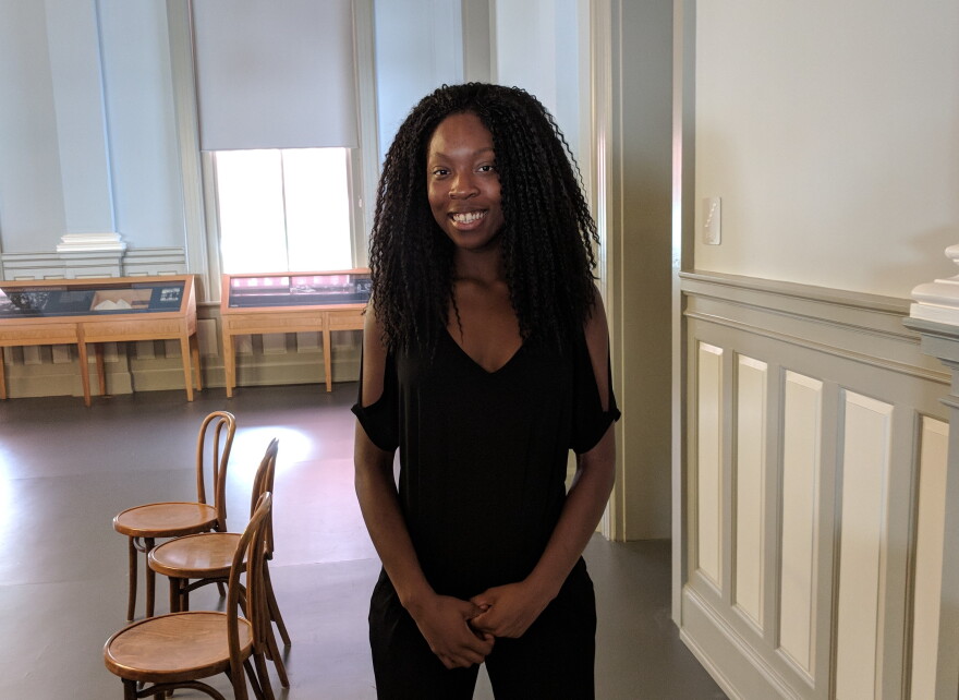 Leon High School student Jada Harris at her summer job site in Florida's Historic Capitol Building.