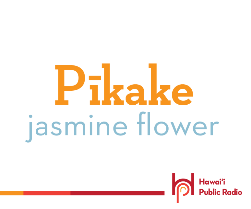 Pīkake is our name for the fragrant jasmine flower, and it is also the Hawaiian word for "peacock."