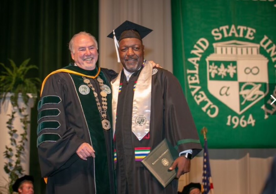 Former CSU president Ronald Berkman and Clinton Ransey