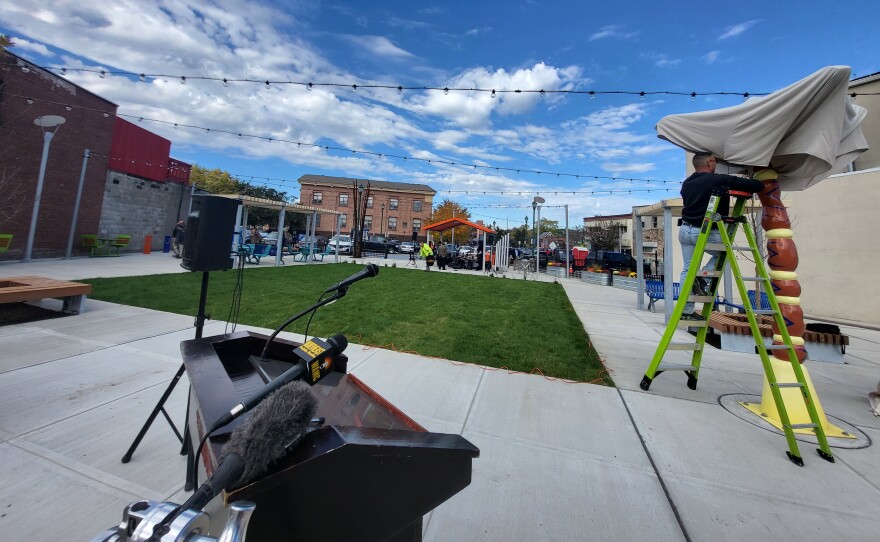 Jay Square in Schenectady before its unveiling on October 24, 2023.