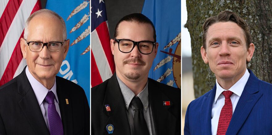 Norman mayoral candidates, from left to right: incumbent Larry Heikkila, Stephen Tyler Holman, Riley Mullinix