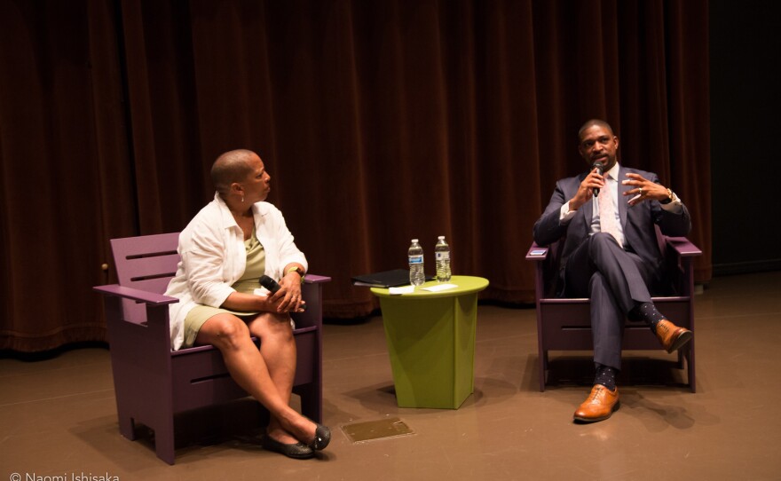 Karen Toering, left, with Rev. Starsky Wilson