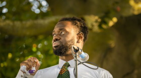 State Representative Quentin Phipps speaking at a 2020 Juneteenth rally in Middletown.