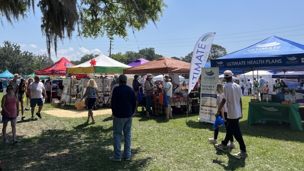Visitors arrive at the McPherson Complex for the largest Marion County Day to date on Saturday, March 28, 2026. (Ameilia McDonough/WUFT News)
