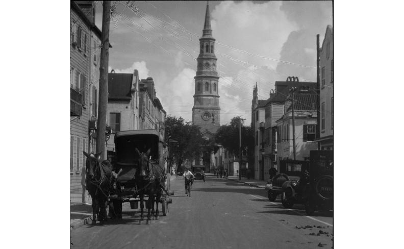 Mules on Church Street, Charleston, SC