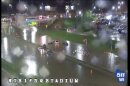 Flooding outside American Family Field on April 15, 2026 caused drivers to be stranded following the end of the Brewers game.