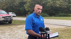 KSP Trooper Corey Kings gives a media briefing following a plane crash in Ohio Co.