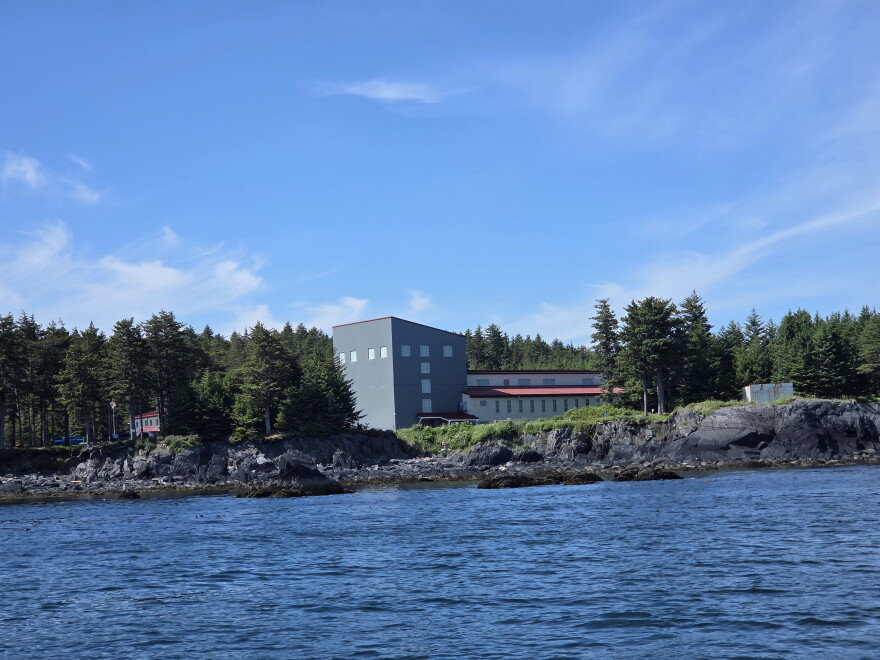 The Naval Special Warfare Center Detachment in Kodiak on Spruce Cape seen from the water in the summer of 2026. The Navy is set to build a new building on site in the coming weeks although an exact timeline for construction has not been given to KMXT.