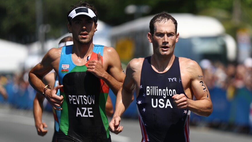 U.S. triathlete Greg Billington competes in the Olympics in Rio on Aug. 18. He finished 37th. "Currently nothing fills that void," Billington, 27, says of the post-Olympic period. He plans to seek a spot on the U.S. team in 2020.