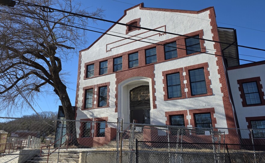 A building under renovation in Kiefer, Oklahoma.
