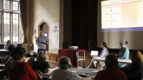 Ben Haldeman from the New Haven Legal Association presents at the immigration legal panel.