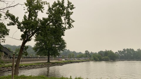 The waterfront in Beacon, by the Beacon Metro-north station.