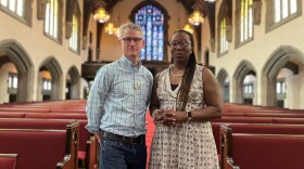 Rev. Shonda Nicole Gladden of Broadway Church (right) and religious studies professor David Craig have been working together to organize Medicaid-centered events in four different Black churches in Indianapolis. The idea is to reach people where they are with information and resources to preserve their Medicaid coverage if they are eligible, or help residents find other low cost health insurance options if they lose Medicaid coverage.