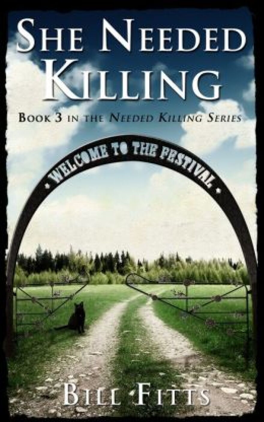 Book cover image of gates next to an empty field with an arched banner reading "Welcome to the Festival"