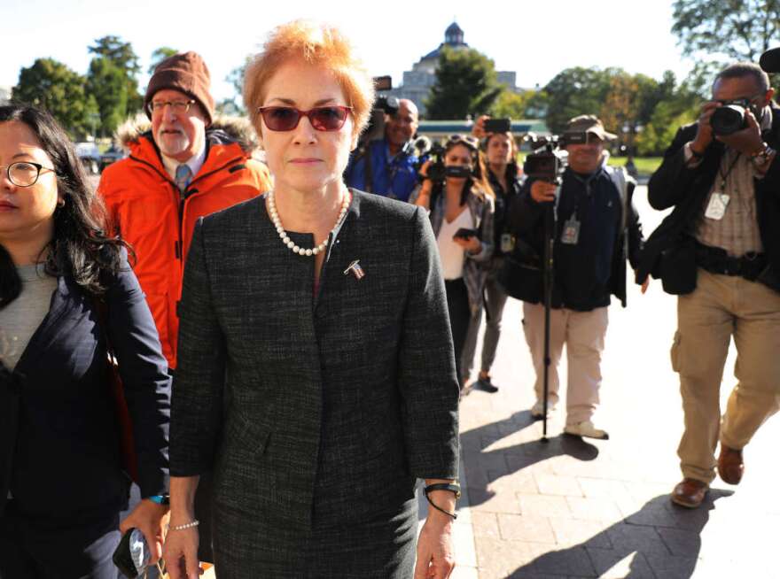 Former U.S. Ambassador to Ukraine Marie Yovanovitch, pictured arriving on Capitol Hill on Oct. 11, is testifying publicly on Friday.