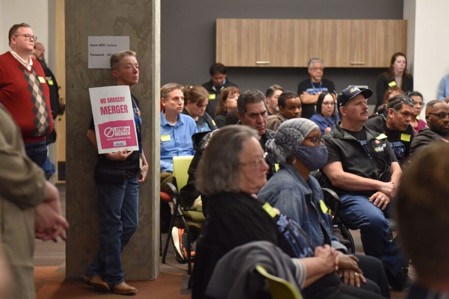 Concerned community members and current and former grocery store workers attended the town hall meeting in Denver on Wednesday, November 1.