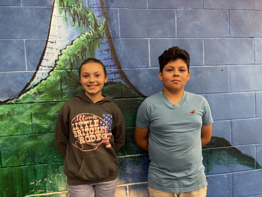Earlville 5th grade students Aubrey Brown and Abraham Munoz