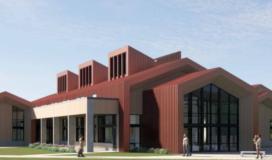 A rendering of the new Porterville library.