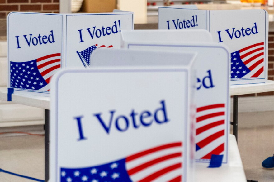 Privacy booths for voting during the last primary election on Saturday, Feb. 24, 2024.