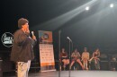 River, 18, shares their story at Milwaukee's First Stage Theater on June 3, 2026 as part of Ex-Fabula's Teen StorySlam: Celebrating Queer Pride & Joy.