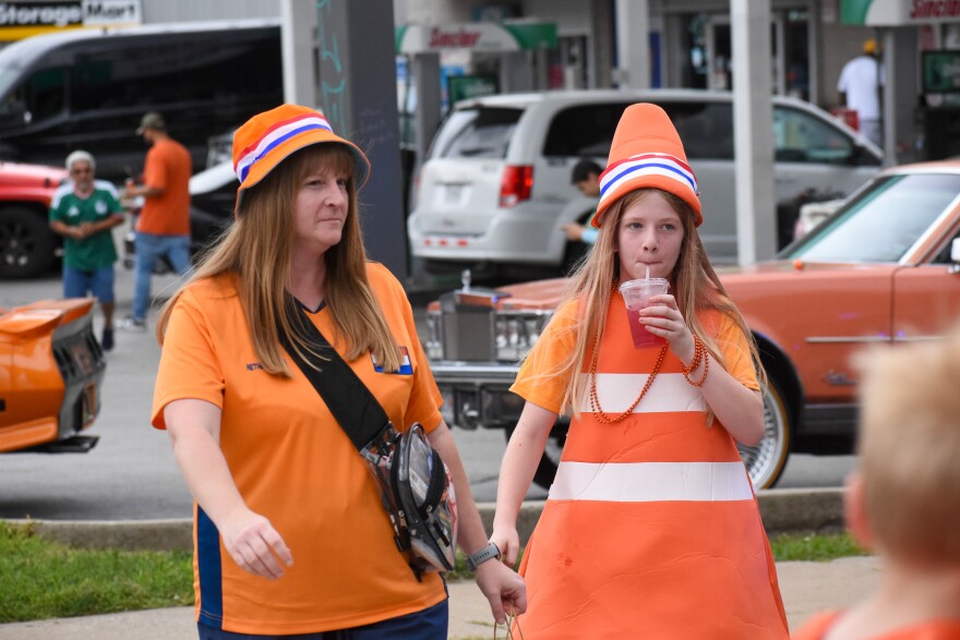 Fans went orange in whatever way they could on Thursday for the Oranje Fanwalk ahead of the Netherlands-Tunisia World Cup match.