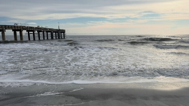 Photo of rough surf along St. Augustine Beach