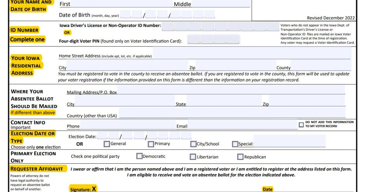 Here's how to request an absentee ballot in Iowa for the 2024 election ...